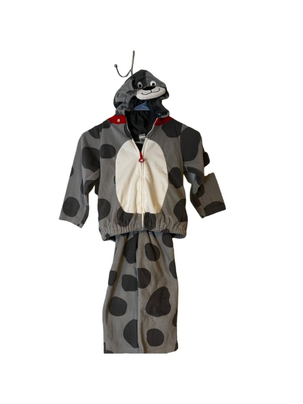 Puppy Dog Costume Toddler Youth Size 4T Halloween Gray Spotted  Zip Up Hood Pant - Picture 8 of 14